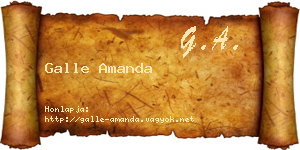 Galle Amanda névjegykártya